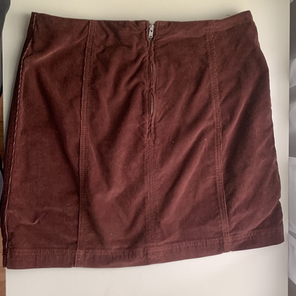 Free People brown corduroy mini skirt size 12 - Picture 2 of 2